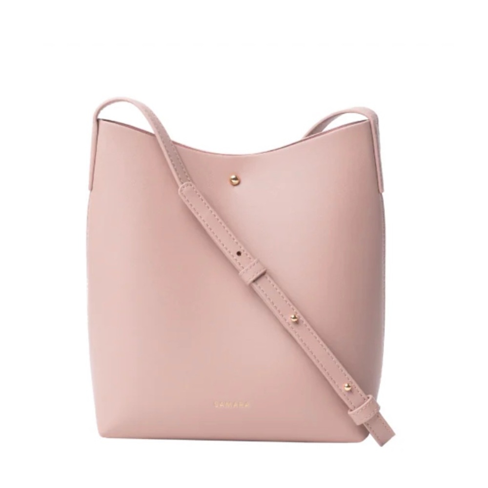 Samara Shoulder Bag Medium Crossbody Peony Pink Vegan Leather